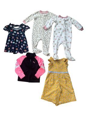 Puma Girls' Black & pink Jacket, 2 Jessica Simpson Baby Sleepers and 2 Dresses